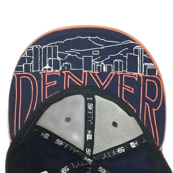 New Era - NFL Denver Broncos Snapback Hat - Navy Blue - Inner Embroidery -6 5/8" - Picture 6 of 8